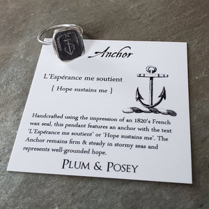 Anchor, hope - Skinny Stacking Ring