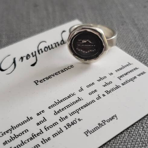 Greyhound - Perseverance -  Wax seal ring