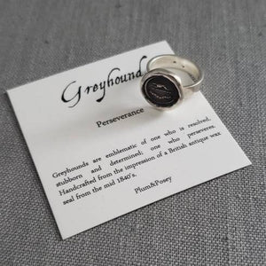 Greyhound - Perseverance -  Wax seal ring