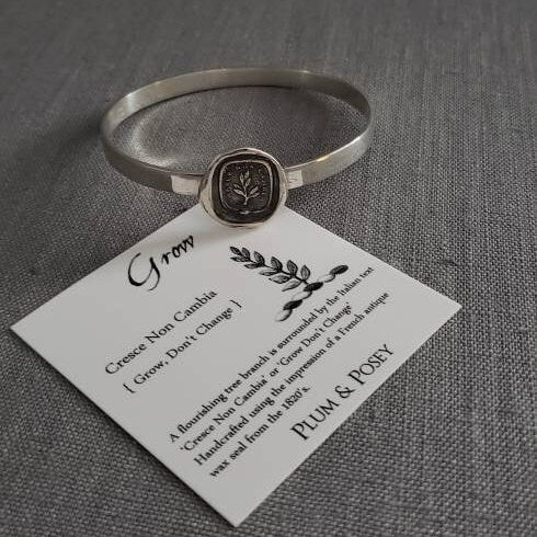 Grow Don't Change Bangle Bracelet - Wax Seal Bangle