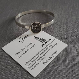 Grow Don't Change Bangle Bracelet - Wax Seal Bangle