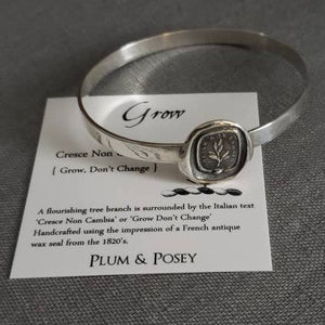 Grow Don't Change Bangle Bracelet - Wax Seal Bangle