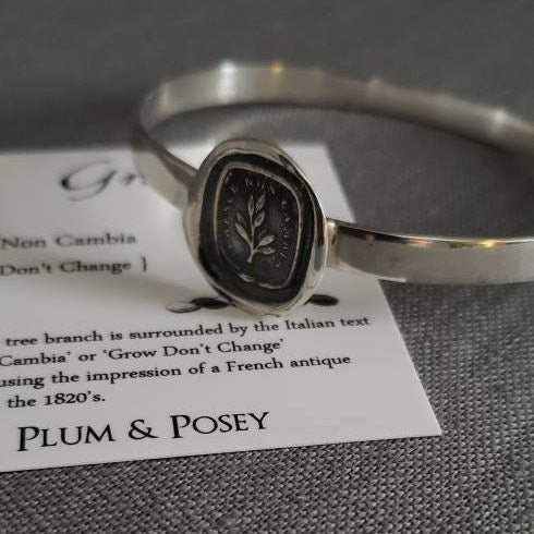 Grow Don't Change Bangle Bracelet - Wax Seal Bangle