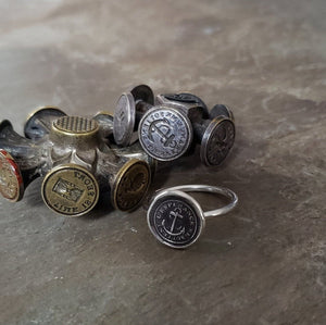 Anchor 'Hope Sustains Me' - Skinny Whimsy Ring