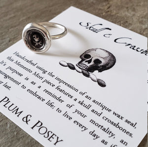 Skull and Crossbones - Skinny Whimsy Ring