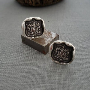 Wolf Crest Wax Seal Cufflinks - While I Breath I Hope