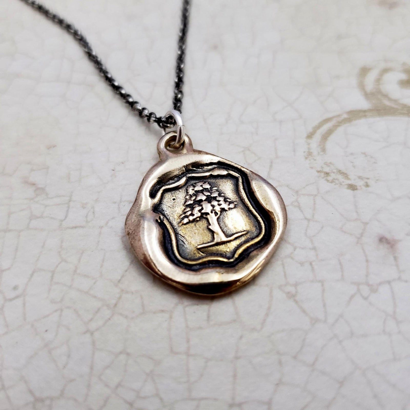 Strength Oak Tree Pendant in Bronze