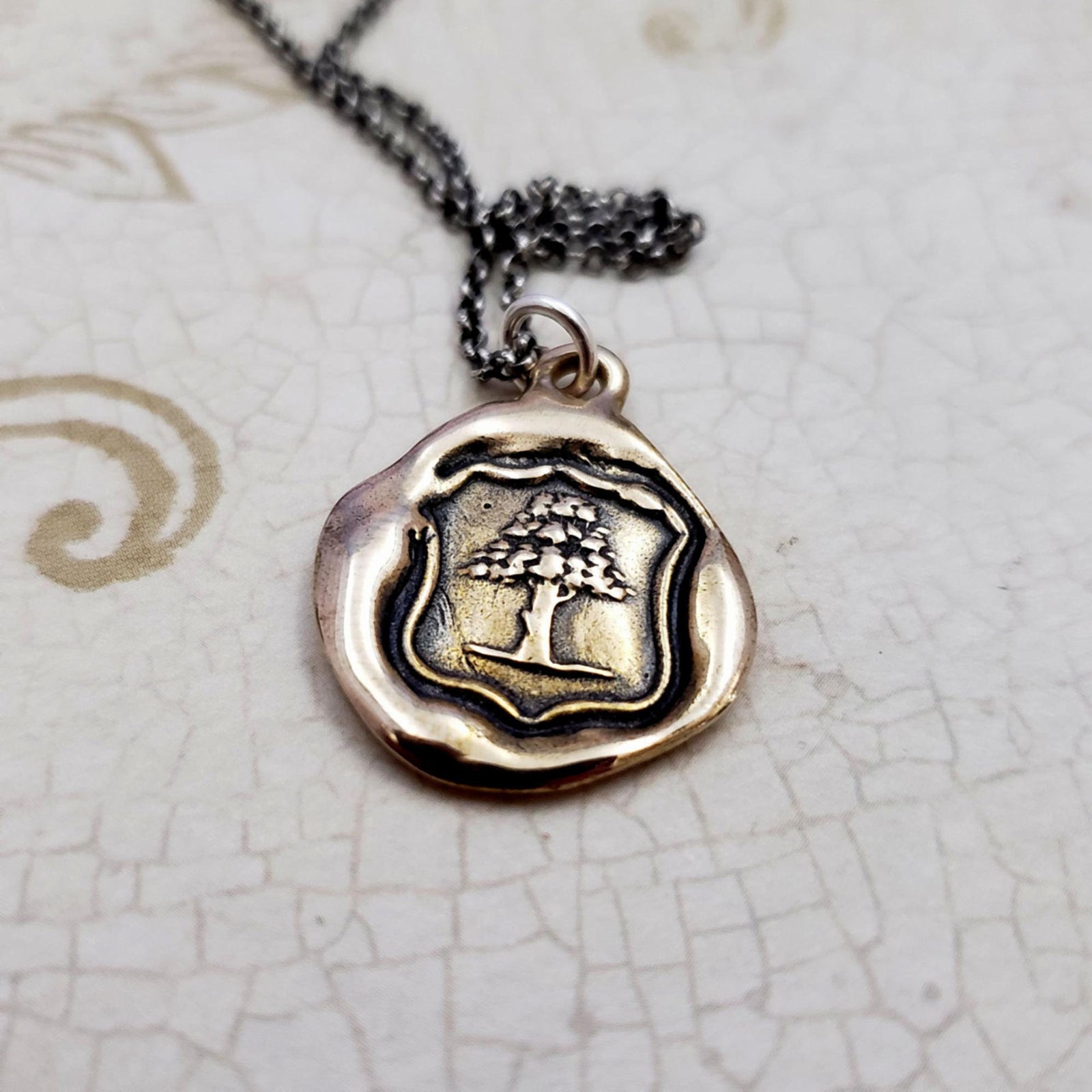 Strength Oak Tree Pendant in Bronze