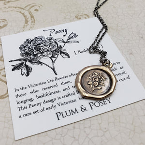 Peony - Bashfulness Necklace in Bronze