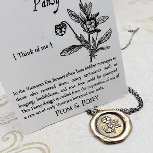 Pansy Necklace - Forget me not in bronze