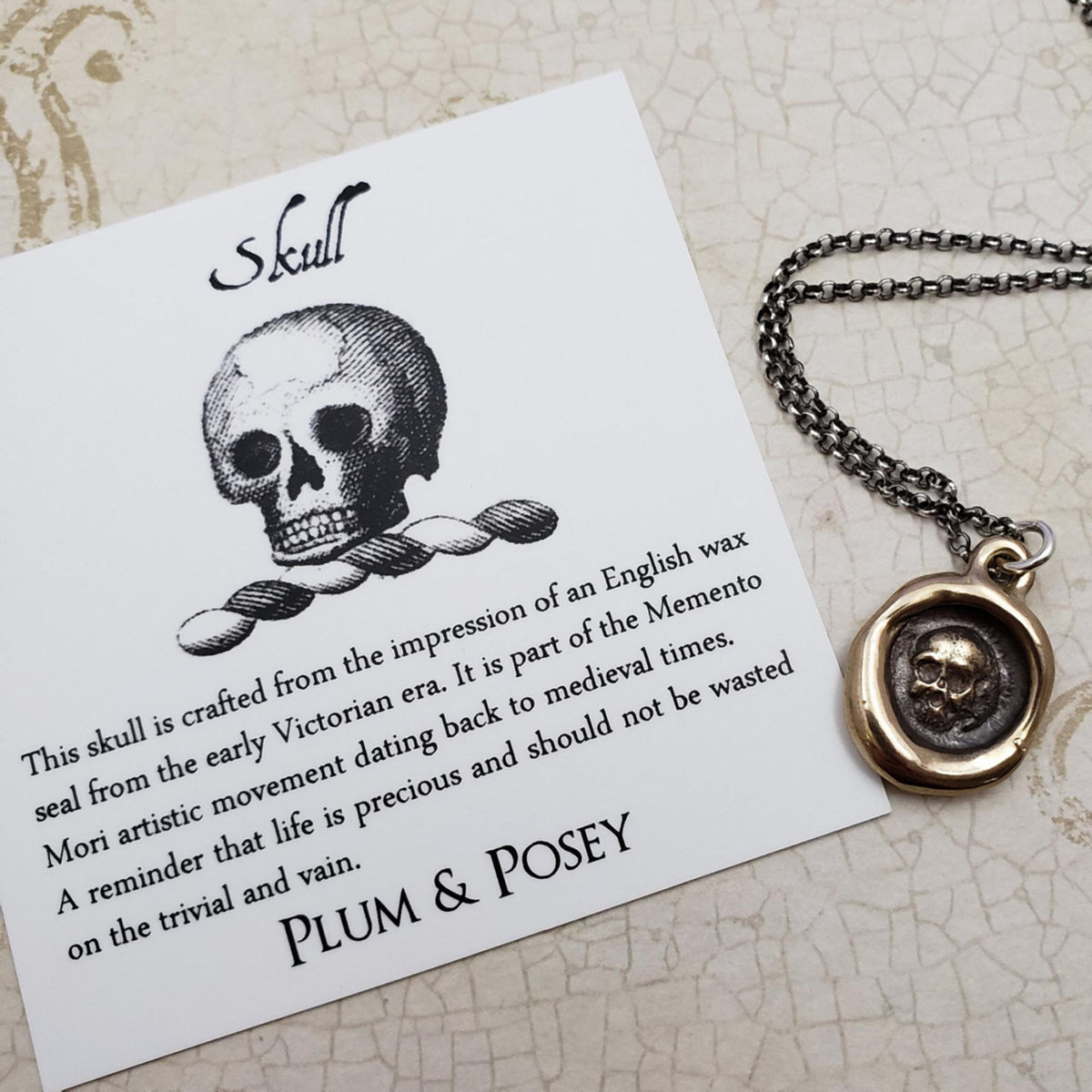 Skull Necklace in Bronze