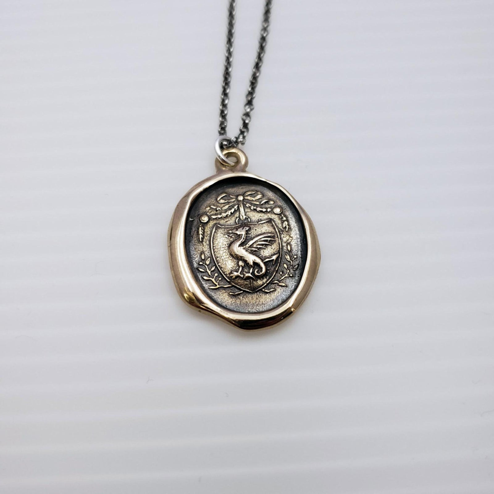 Dragons Crest Protection Necklace in Bronze