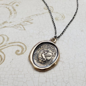 Dragons Crest Protection Necklace in Bronze