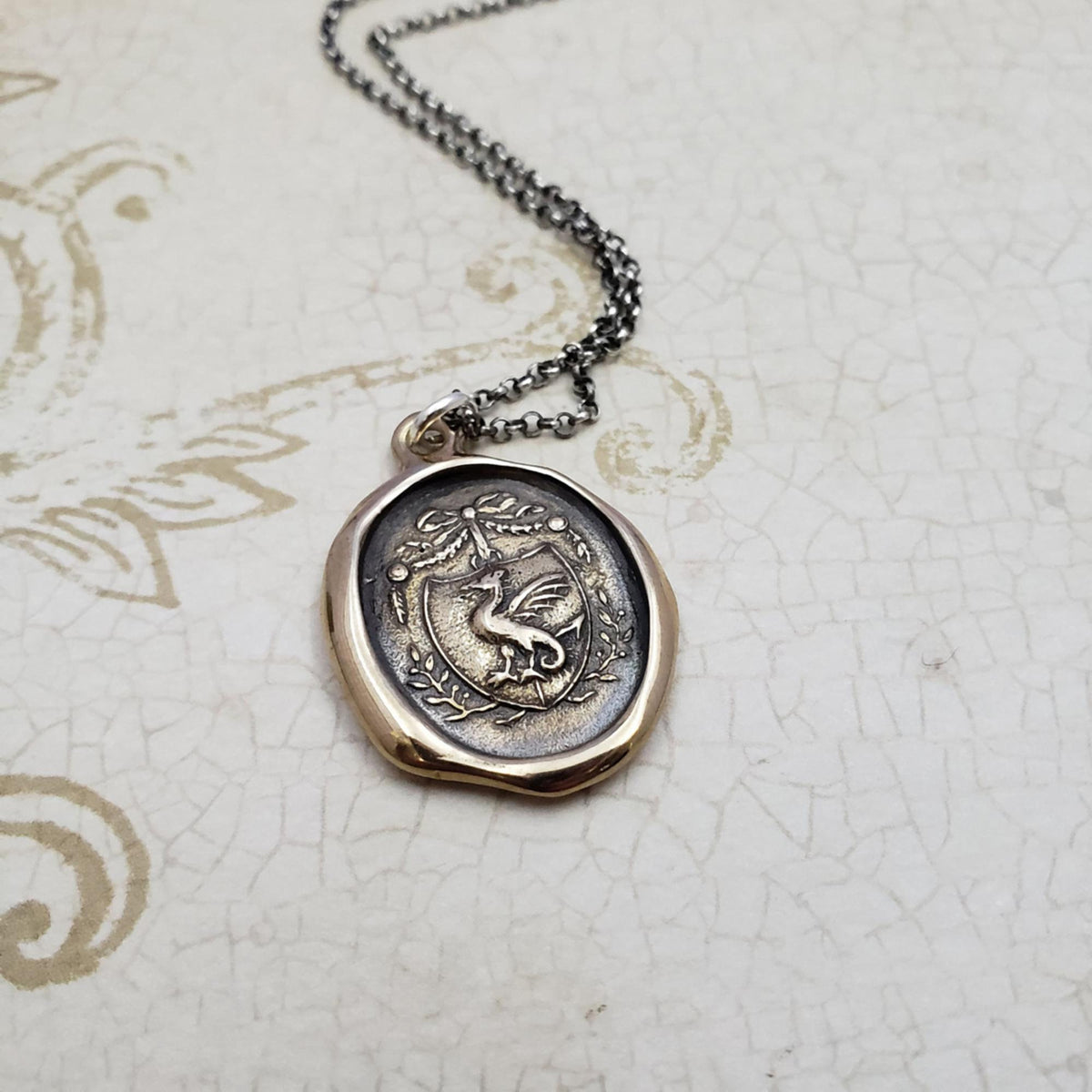 Dragons Crest Protection Necklace in Bronze