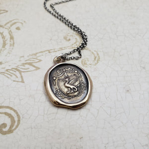 Dragons Crest Protection Necklace in Bronze