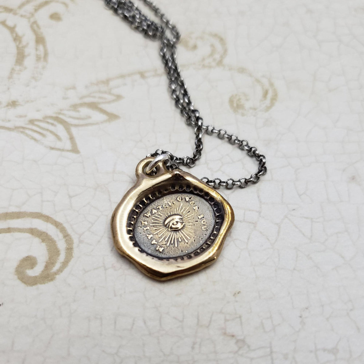 Eye of Providence Pendant Necklace in Bronze