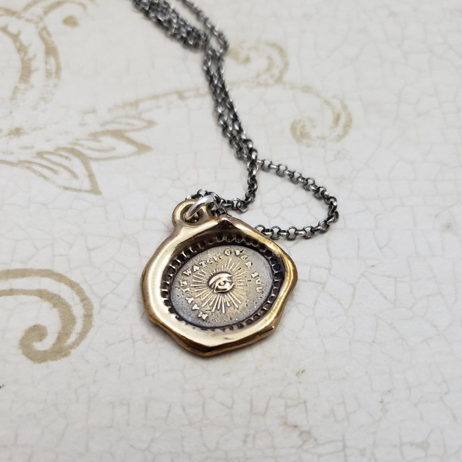 Eye of Providence Pendant Necklace in Bronze