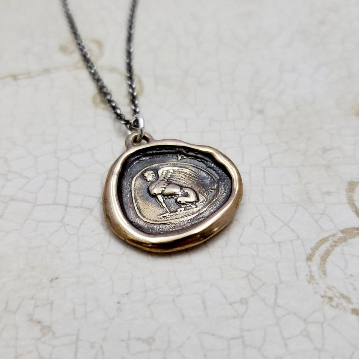 Sphinx Necklace - Mystery &amp; Enigma in Bronze