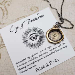 Eye of Providence Pendant Necklace in Bronze