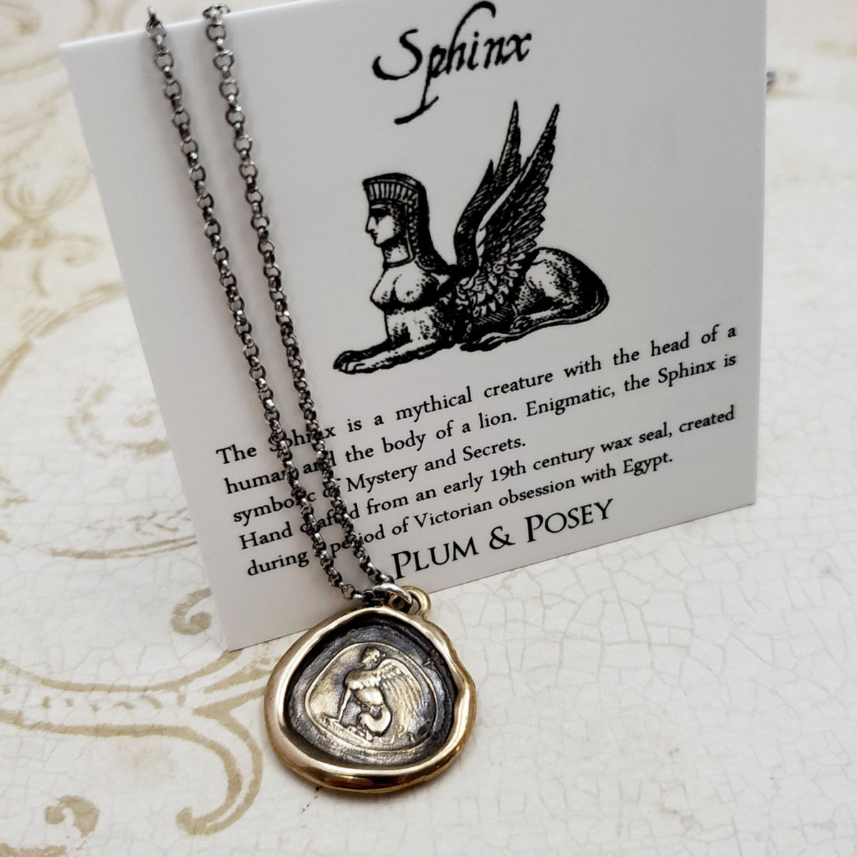 Sphinx Necklace - Mystery &amp; Enigma in Bronze