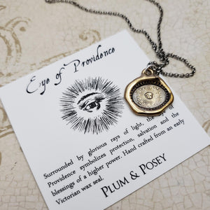 Eye of Providence Pendant Necklace in Bronze