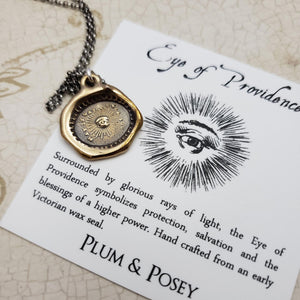Eye of Providence Pendant Necklace in Bronze