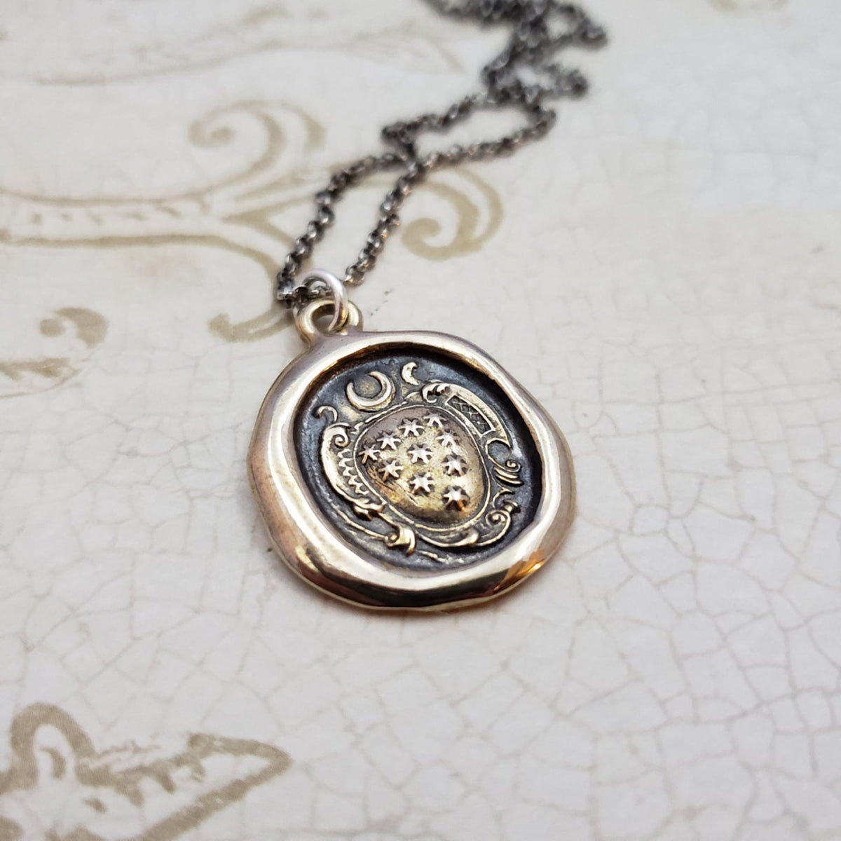 Moon &amp; Stars in bronze