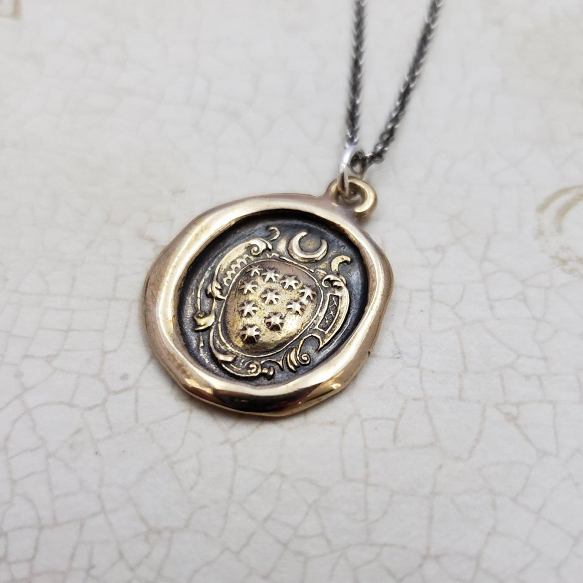 Moon &amp; Stars in bronze