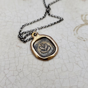 Scottish Thistle 'Bide Your Time' Necklace in Bronze