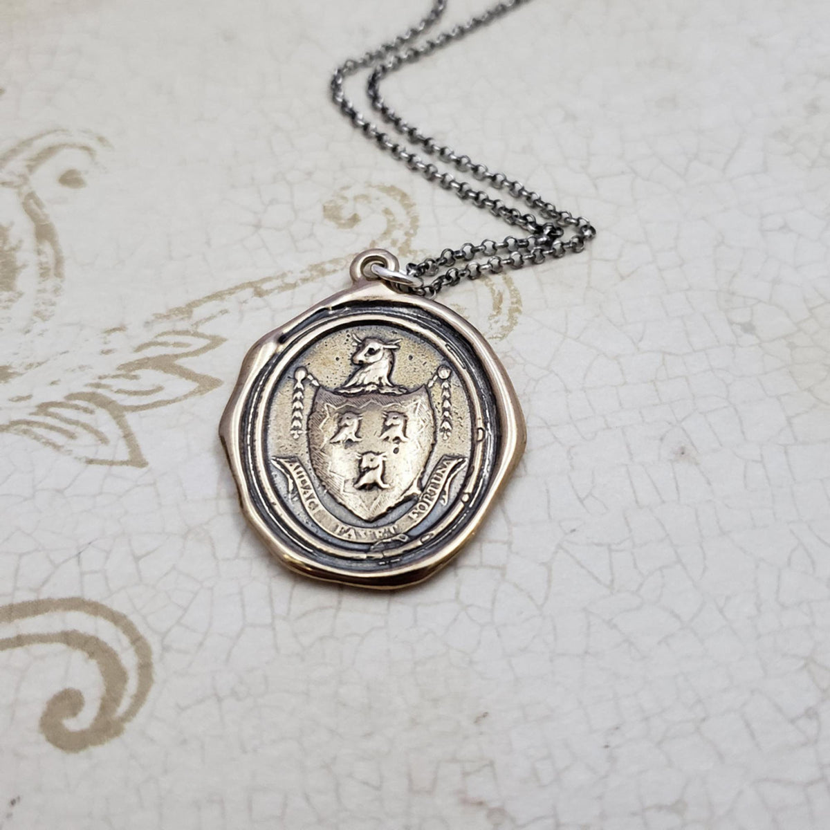 Fortune Favors the Brave Necklace in Bronze