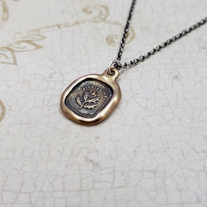 Scottish Thistle 'Bide Your Time' Necklace in Bronze