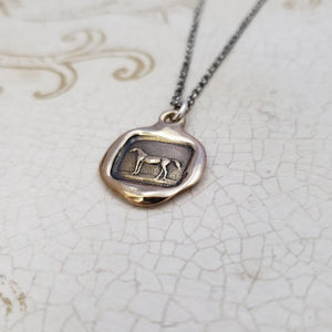 Horse Necklace in Bronze