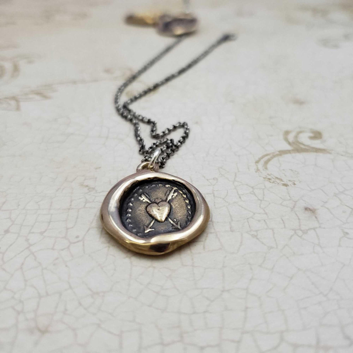 Flaming Heart and Arrows in Bronze