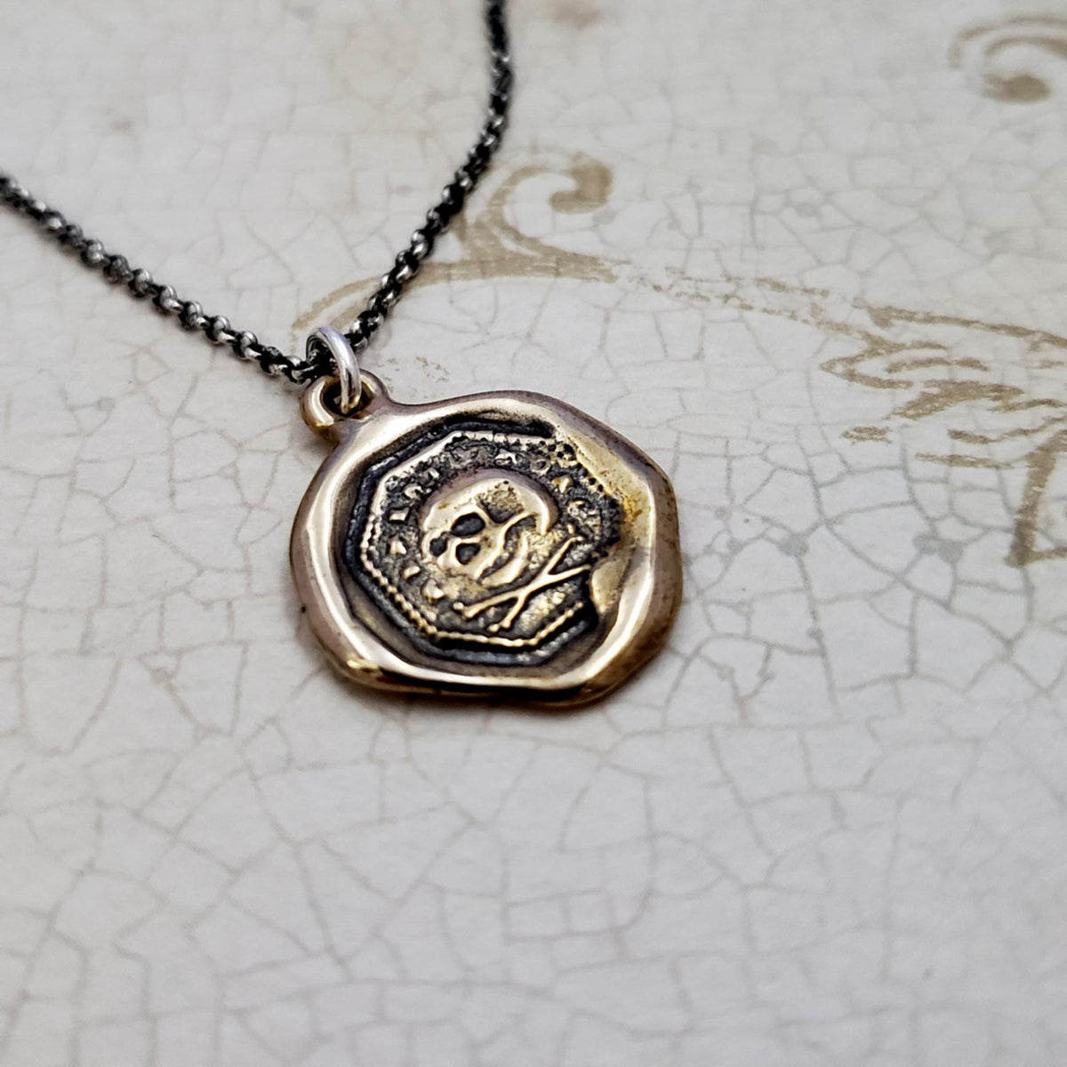 Skull &amp; Crossbones Memento Mori in Bronze