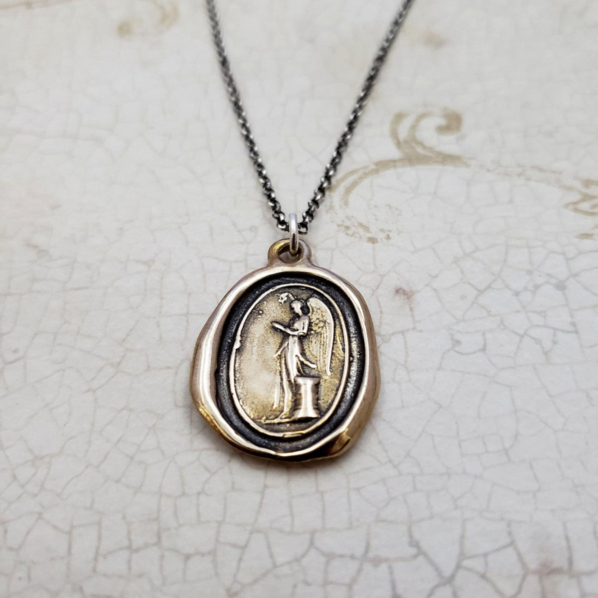 Guardian Angel Pendant in Bronze