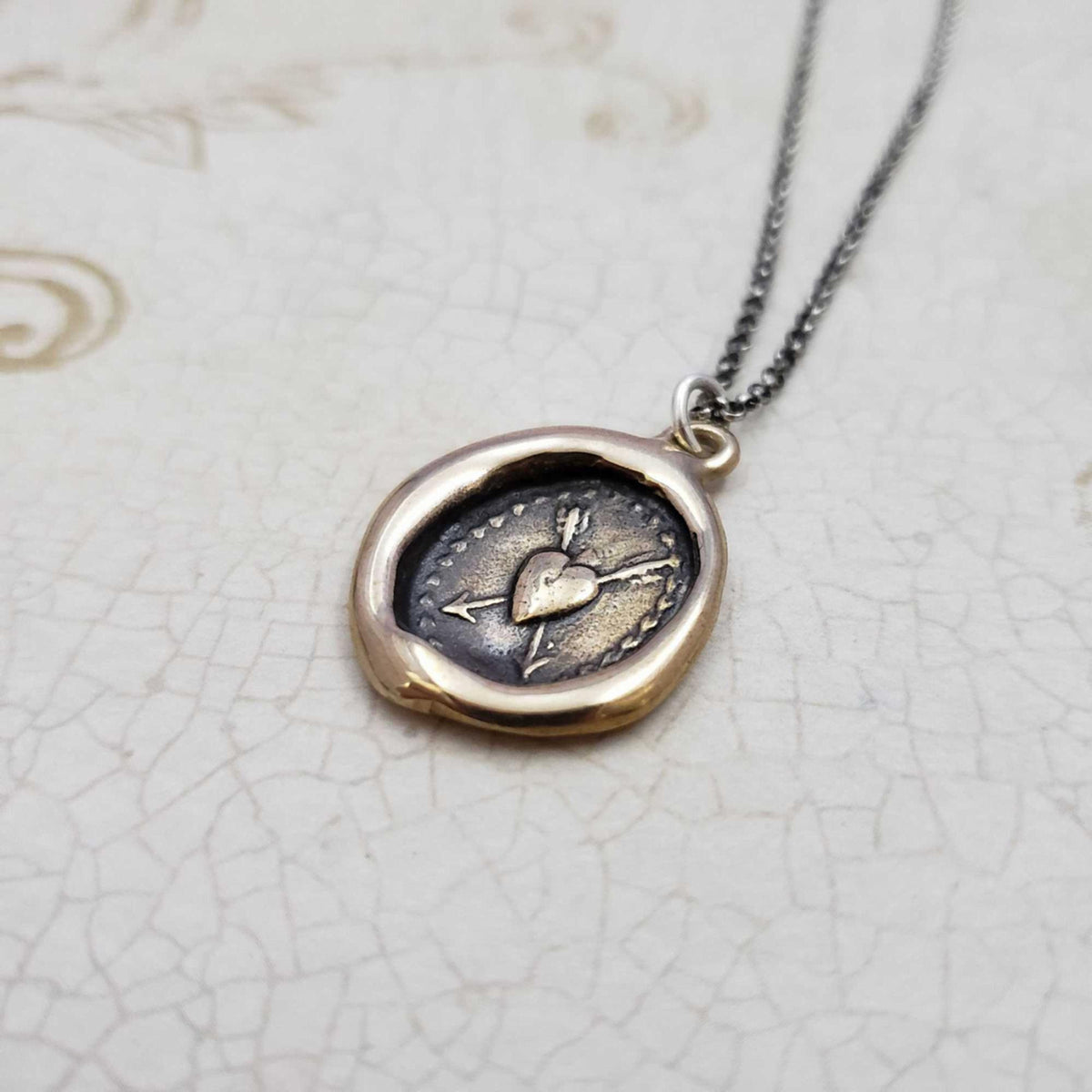 Flaming Heart and Arrows in Bronze