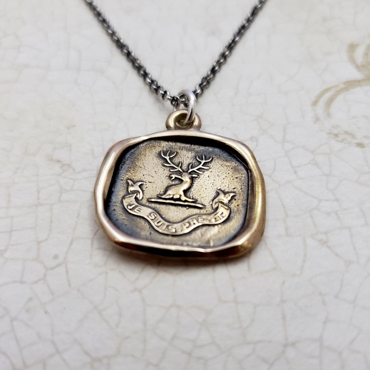 Heraldic Stag - &#39;I am Ready&#39; in Bronze