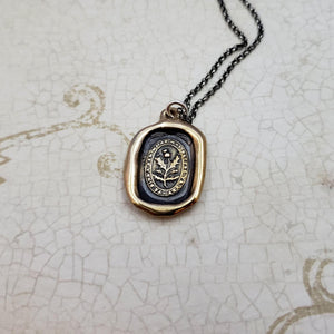 Thistle - 'Believe in yourself' in Bronze