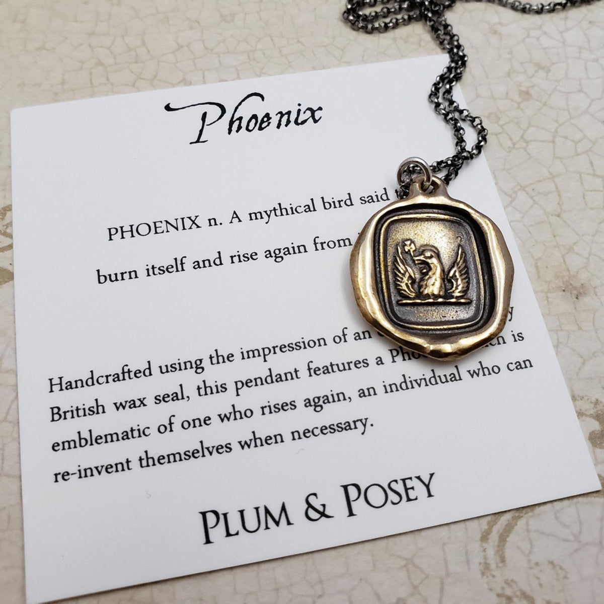 Phoenix Necklace in Bronze