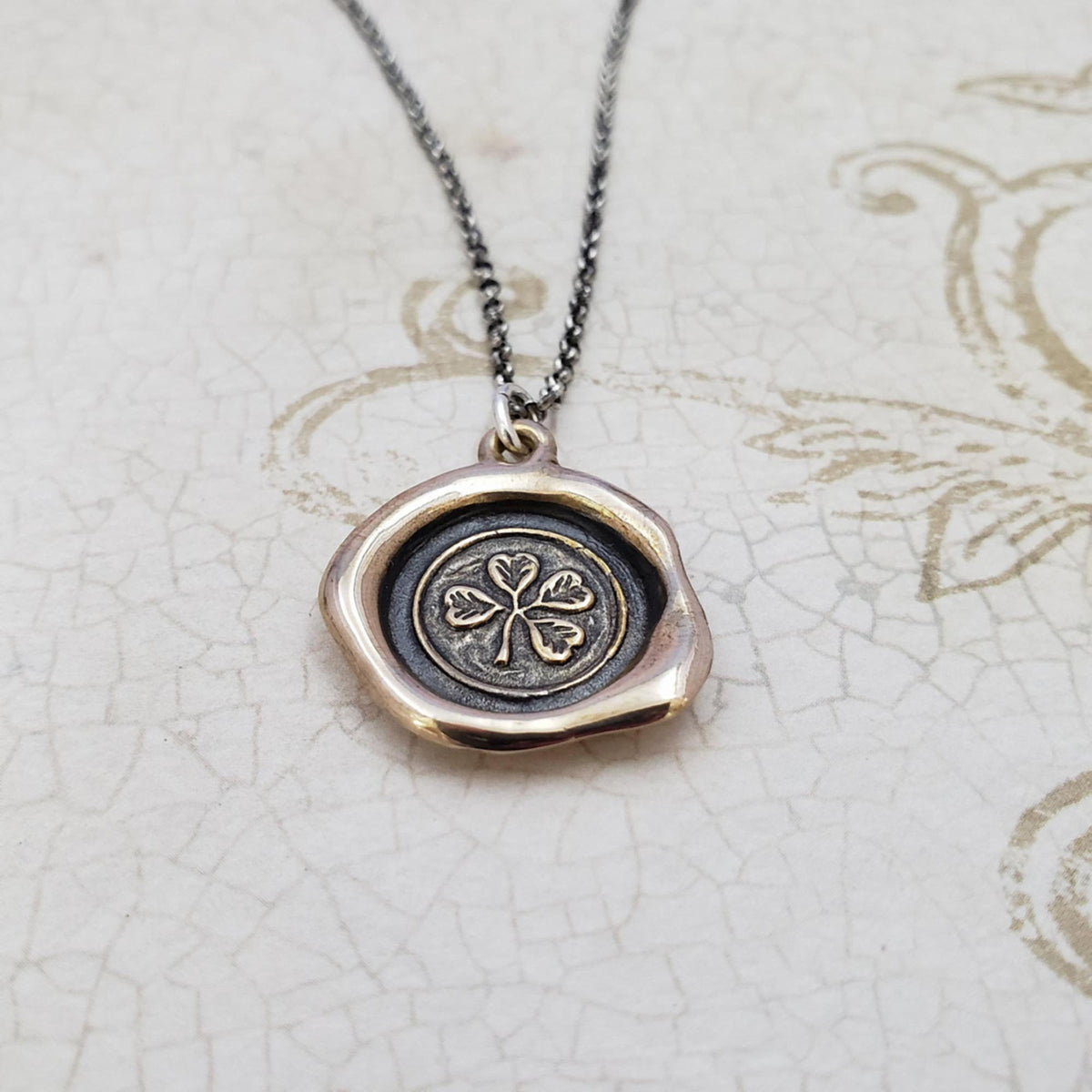 Four Leaf Clover Necklace in Bronze