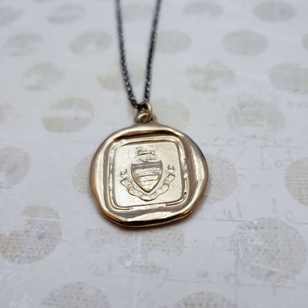 Heraldic Dog - Prosper Despite Adversity Pendant in Gold Vermeil