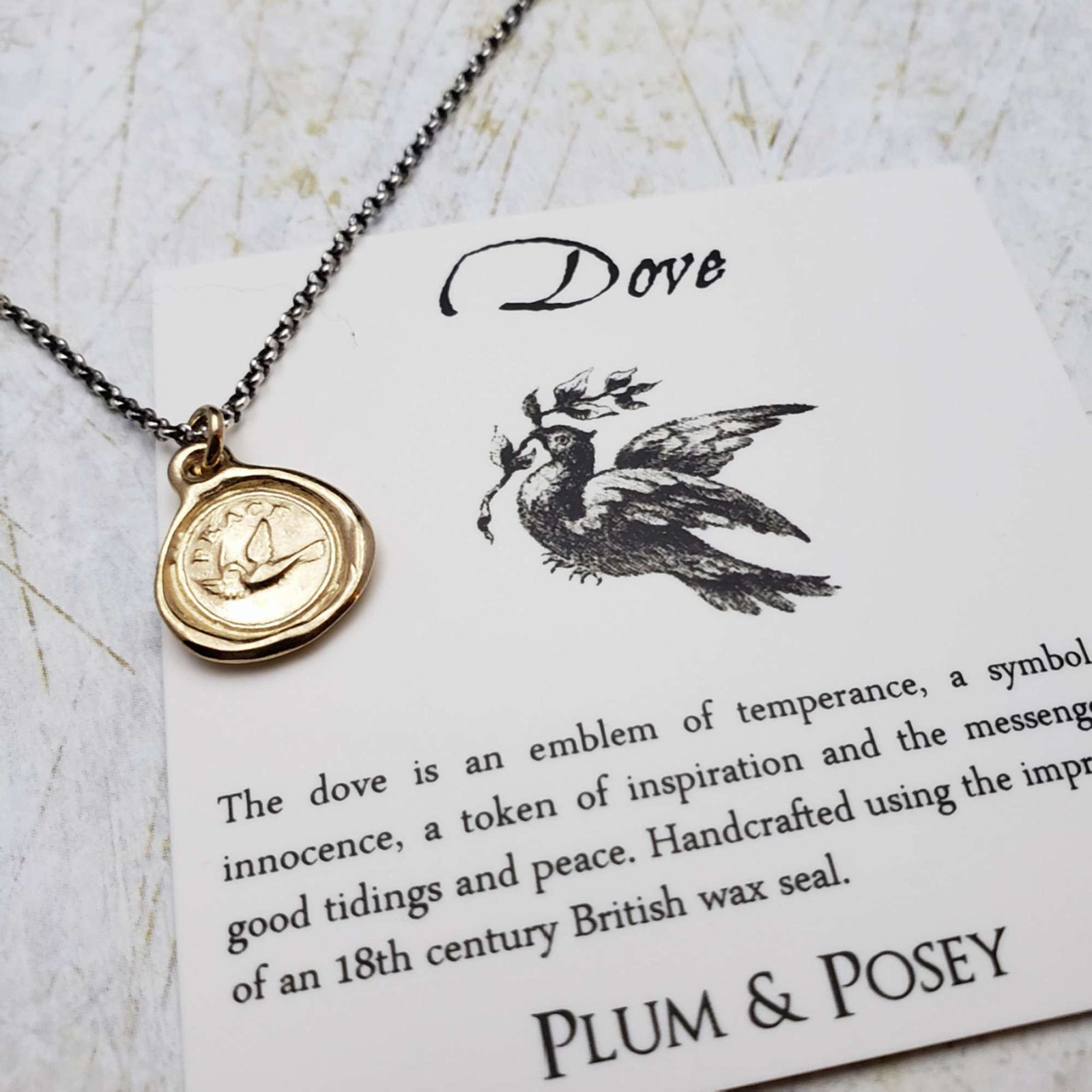 Peace Dove Necklace in Gold Vermeil