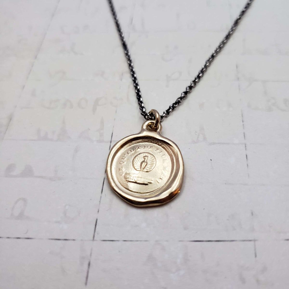 Peacock - Beauty, Power and Knowledge Necklace in Gold Vermeil