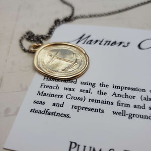 Mariners Cross Anchor in Gold Vermeil