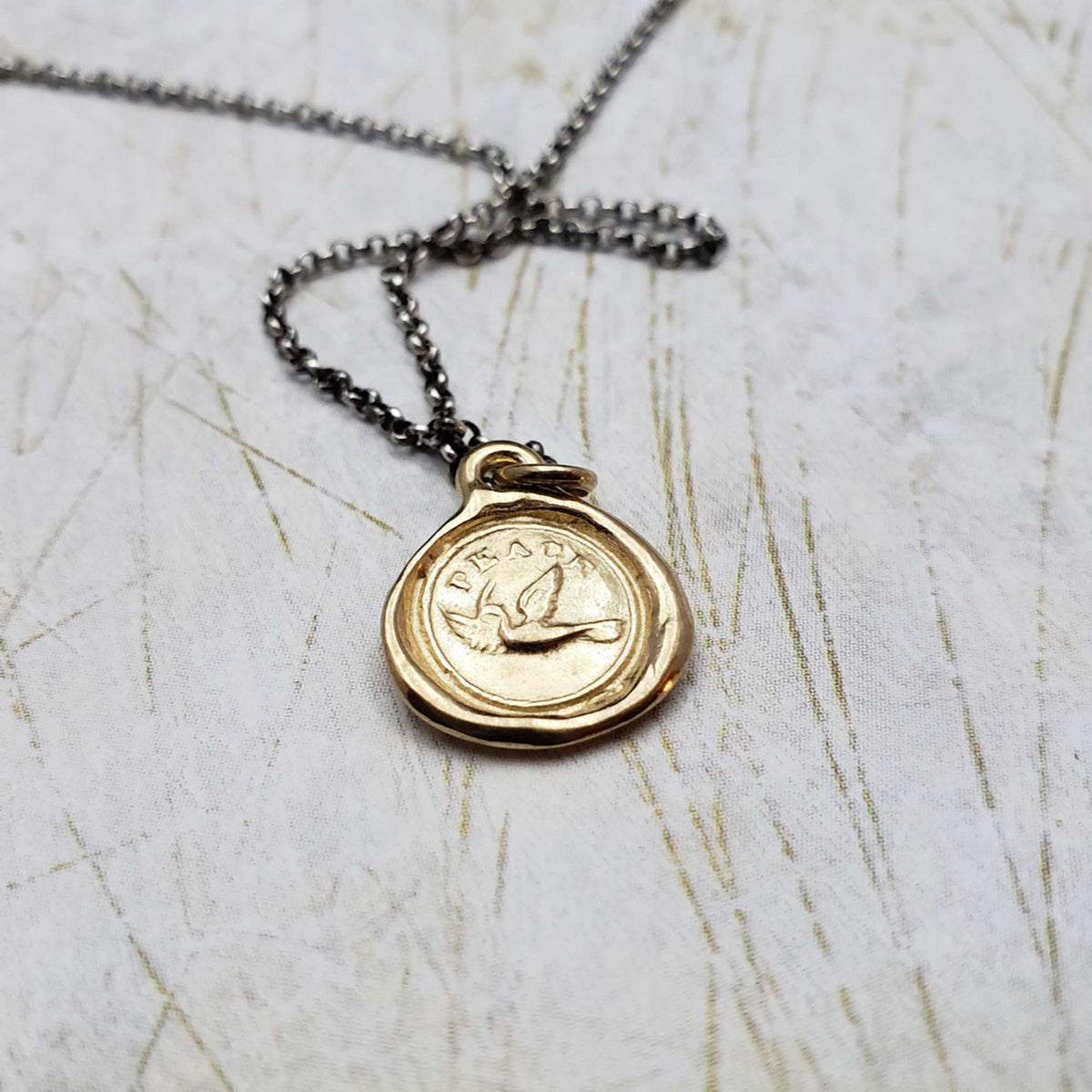 Peace Dove Necklace in Gold Vermeil