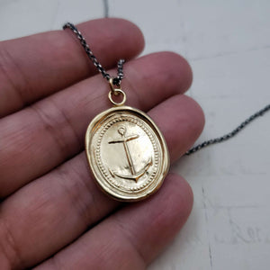 Mariners Cross Anchor in Gold Vermeil