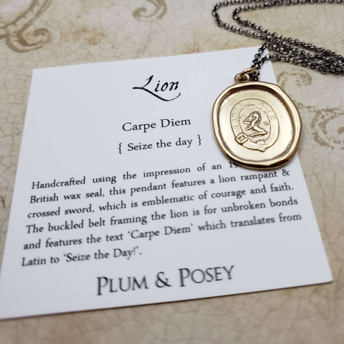 Lion - Carpe Diem in Gold Vermeil