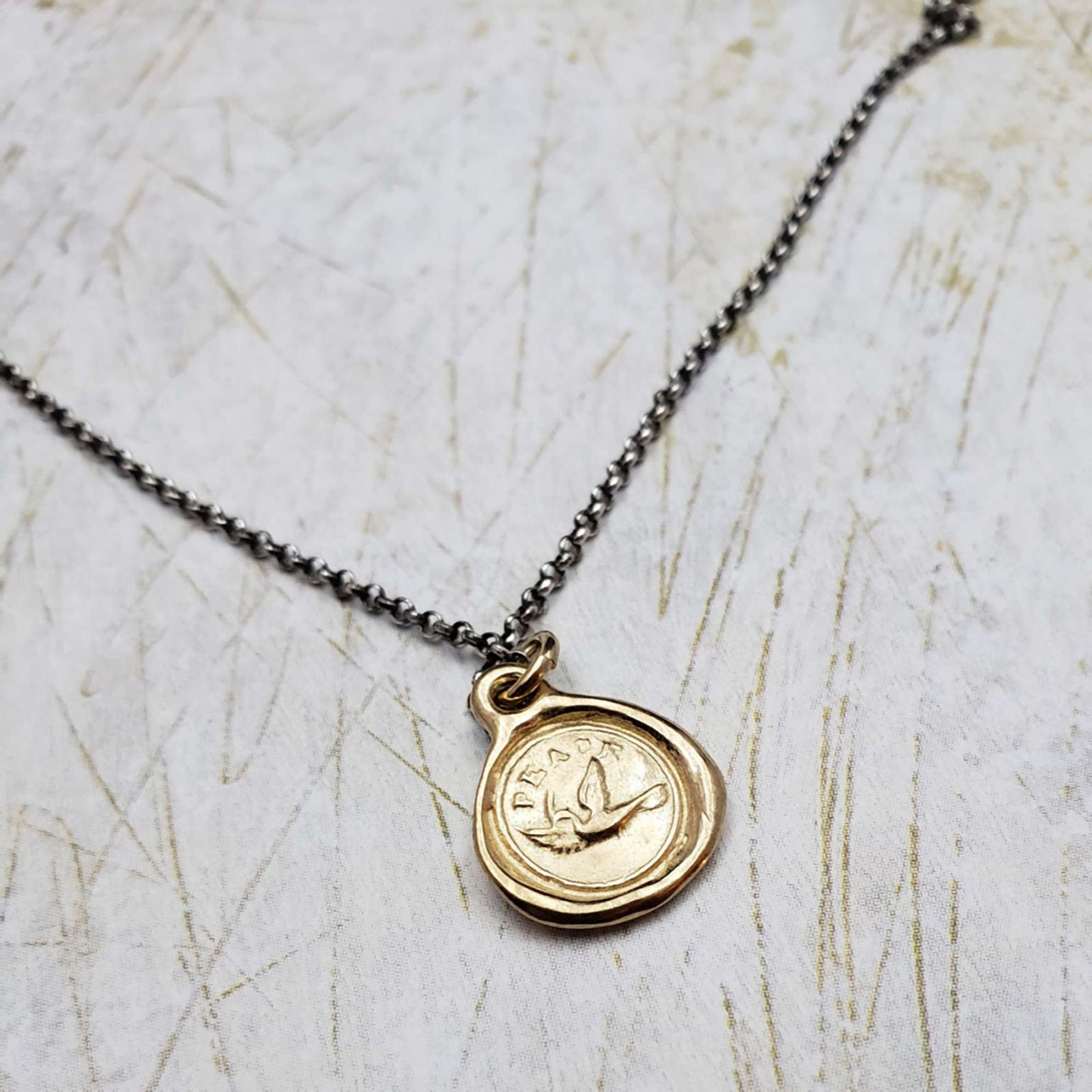 Peace Dove Necklace in Gold Vermeil