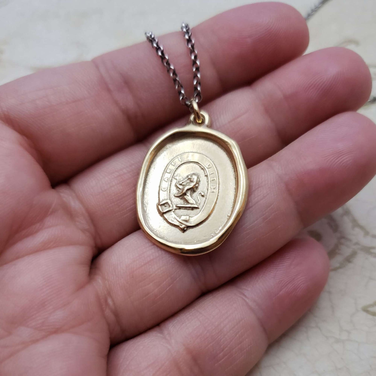 Lion - Carpe Diem in Gold Vermeil