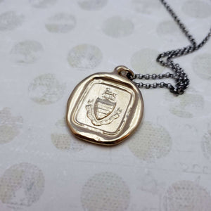 Heraldic Dog - Prosper Despite Adversity Pendant in Gold Vermeil